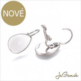 Náušnicové zapínanie s lôžkom 9x14mm CHIRURGICKÁ OCEĽ, 2ks (CH1615)